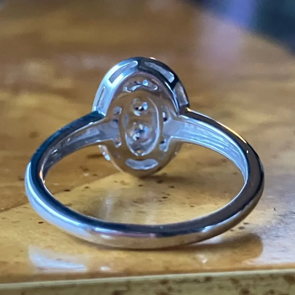 Natural Tanzanite Sterling Silver Cluster Ring Size 8